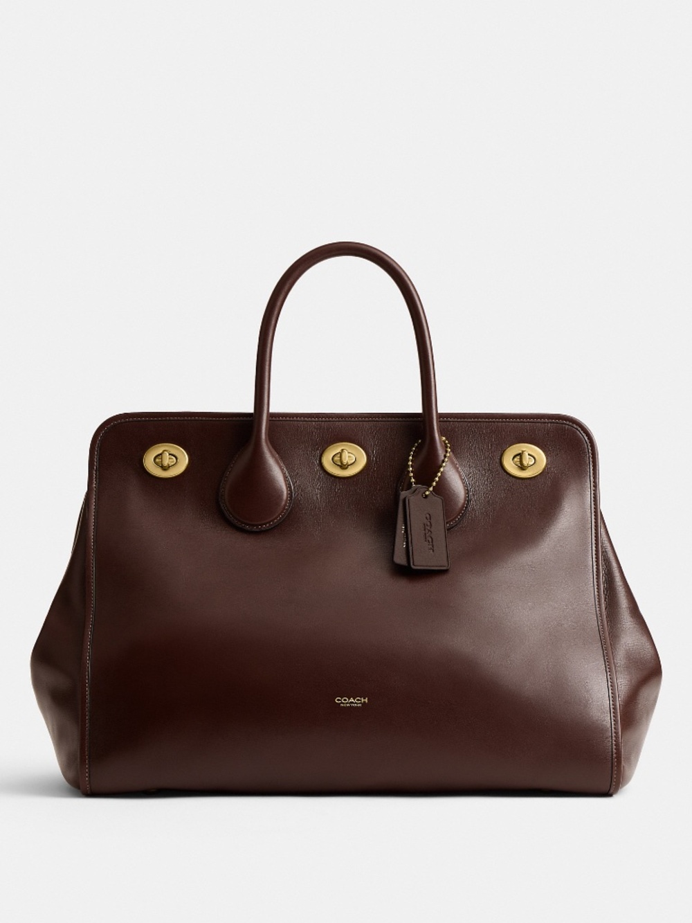 Coach Buy Now Turnlock Tote Bag 40- Brass/Maple - Picture 5 of 13